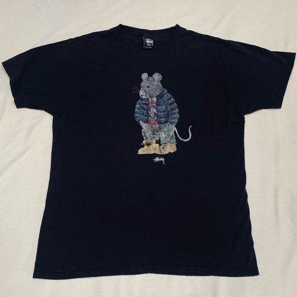 Stussy Black Thug Rat Shirt with graphics and logo - RARE - Picture 2 of 9